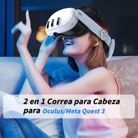 JYYBN Correa para Meta Quest 3/3S de Oculus Realidad Virtual, (Regalar Mascarilla) Correa para la Cabeza, Más Cómodo y Más Estable, Meta Quest 3 Accesorios