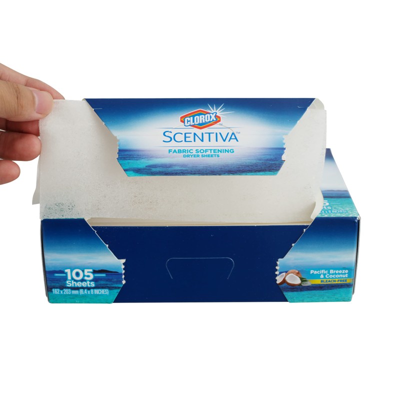 Clorox Scentiva Fabric Softener Dryer Sheets, Pacific Breeze & Coconut