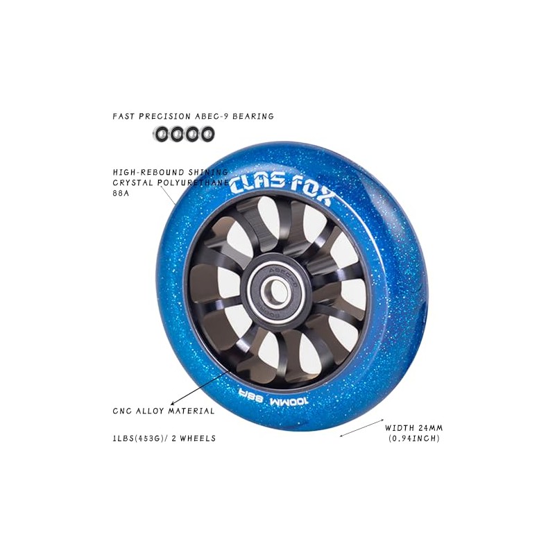 Pro - Ruedas para scooter (100 mm, un par de