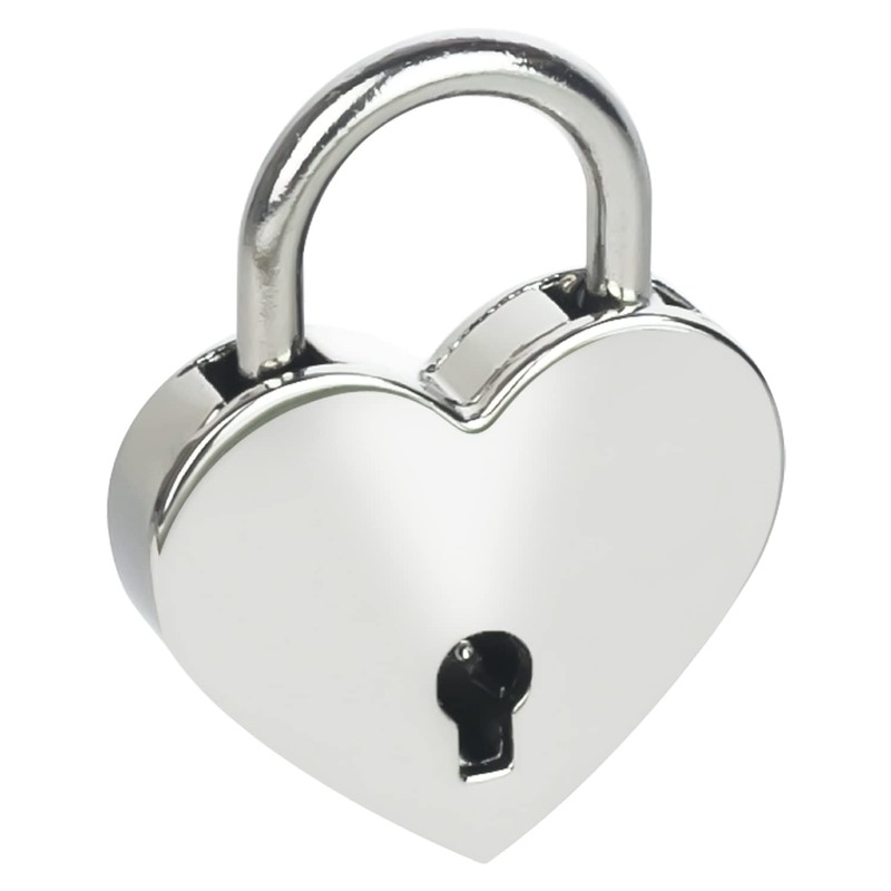 HMF Mini decorative padlock with key in heart shape, 3.9