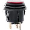 Restagraf - Druckschalter, wasserdicht, mit rotem Licht, 3 Pins, Anschluss