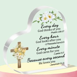WTOPP Christian Acrylic Plaques Gifts For Women Inspirational Gifts With Bible Verse and Prayer Religious Gifts Scripture Gifts For Women Men Friends Teacher-Jeremiah 31:3