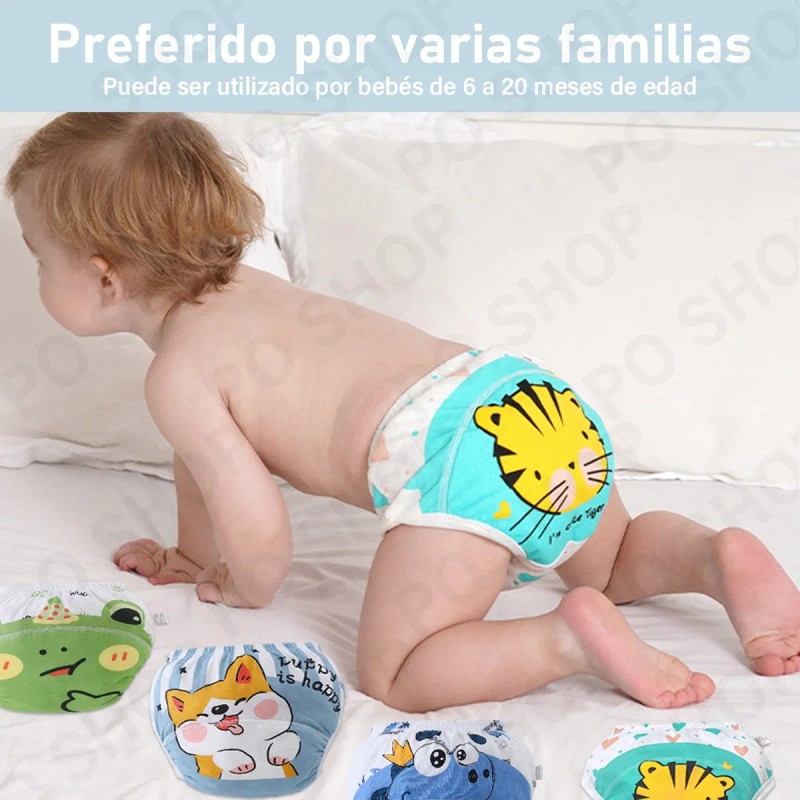 8pzs Calzones Entrenadores De Algodón Reutilizables Pañal