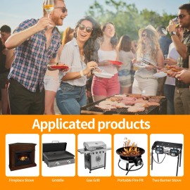 Gas Grill Regulator with Hose 6 Feet LPG Low Pressure 25-250PSI for Most LP Gas Grill like Weber, Heater and Fire Pitcolor: Dark Grey, size: 6FT, accessory type: Regulator with hose