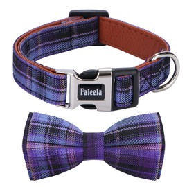 Faleela Soft &Comfy Bowtie Dog Collar,Detachable and Adjustable Bow Tie Collar,for Small Medium Large Pet (Purple, Small (Pack of 1))