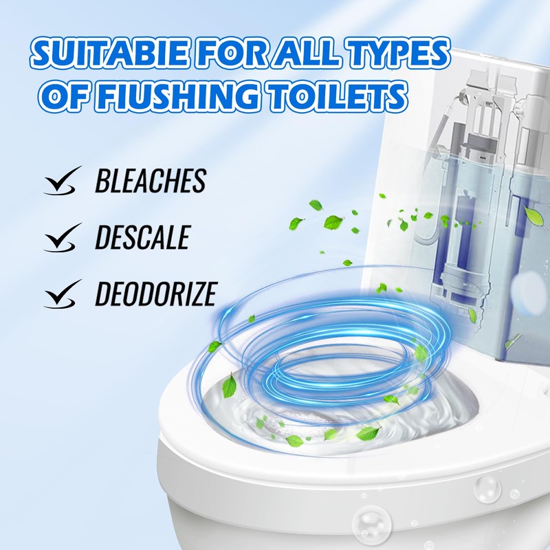 Automatic Toilet Bowl Cleaner Tablets-Fresh Scent,Long-Lasting Cleaning Effectively removes stains
