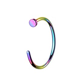 PiercedOff Rainbow PVD over Titaniium Nose Ring - Thickness 20GA (0.8mm) / Diameter 8mm