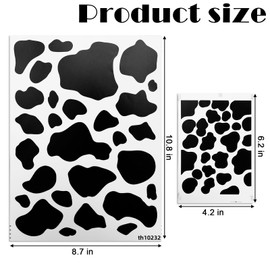 540Pcs Cow Print Stickers and Decals for Wall, Cars, Cups - Self-Adhesive Black Vinyl Peel and Stick Decor for Bedroom, Living Room, Bathroom, Farmhouse Theme Party