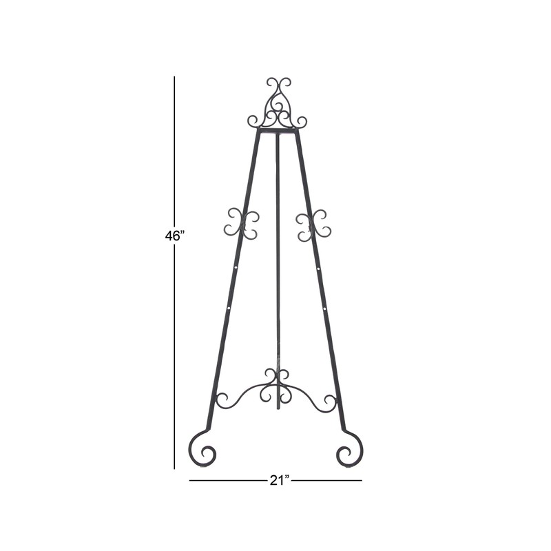 Deco 79 Metal Scroll Display Easel Large Adjustable 3 Tier