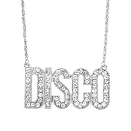 GFLPO Disco Necklace for Men,Disco Gold Chain Necklace 70s Party Chain Jewelry,70s Disco Accessories, Disco Costume Accessories for 50S 60S 70S 80S Disco Theme Party (Silver)