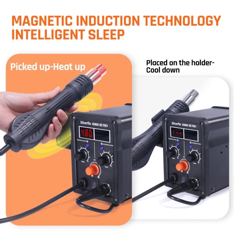 silverflo Digital 780W 2in1 Soldering Iron Station Hot Air Rework
