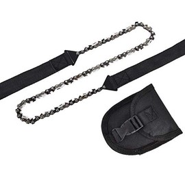 Survival Pocket Chainsaw 3X Faster Hand Saw Chain Best Compact Folding Hand Saw Tool for Your Survival Gear, Camping, Hunting, Tree Cutting or Emergency Kit. Replaces Your Pruning & Pole Saw (black)