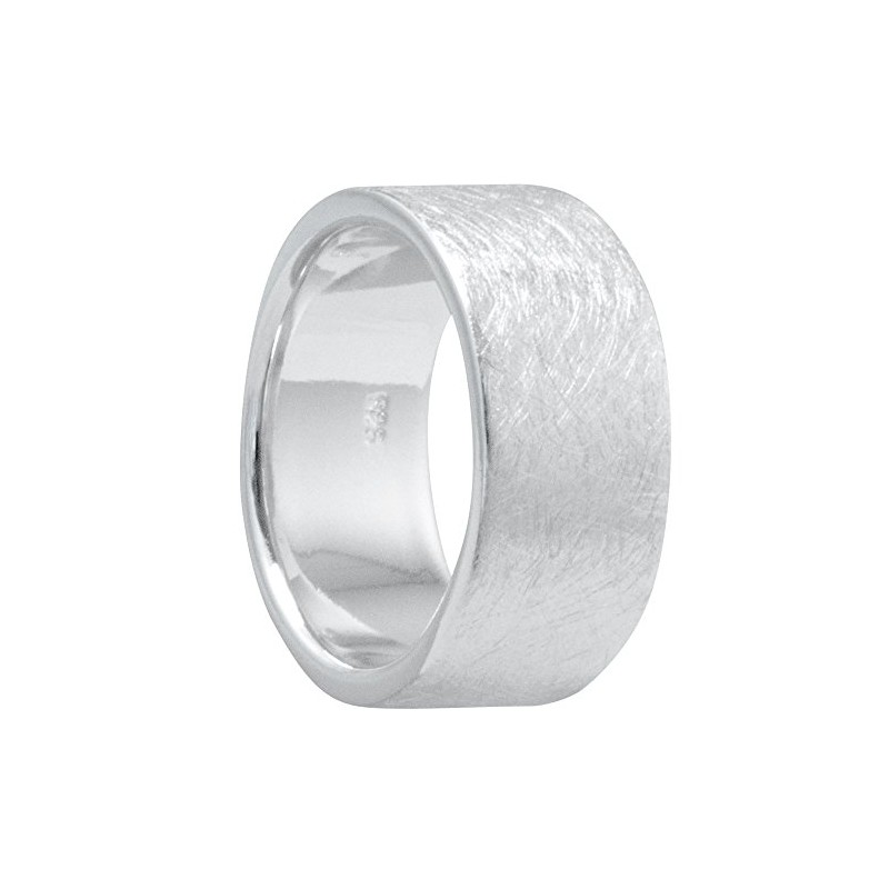 Vinani RXG Ring Wide Brushed Solid 925 Sterling Silver, Silver