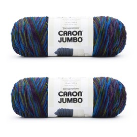 Caron Jumbo Prints Peacock Varg Yarn - 2 Pack of 340g/12oz - Acrylic - 4 Medium (Worsted) - 595 Yards - Knitting/Crochet