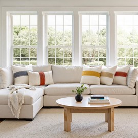 Woaboy Set of 2 Rust Orange Boho Decorative Throw Pillow Covers 16x16 Inch Farmhouse Cotton Cushions Modern Home Decor for Livingroom Bedroom Couch Bed Sofa Chair