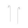1" Inch Sterling Silver Star Threader Earrings, Long Dangle Drop