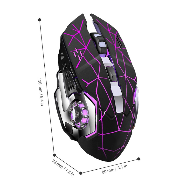 Rechargeable X8 Wireless Game Mouse Silent LED Backlit USB 1800DPI