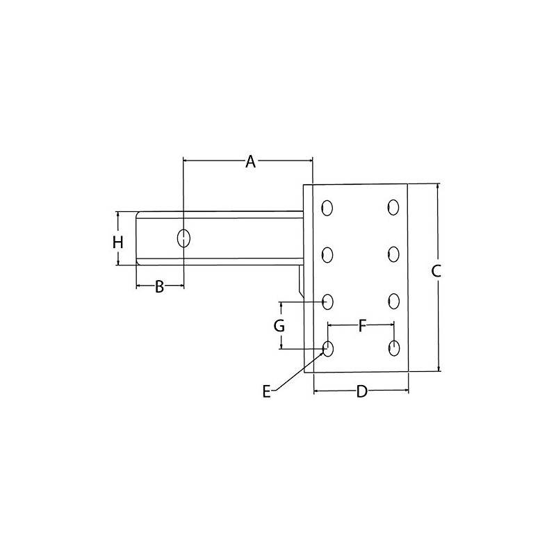 Rigid Hitch Solid Shank Pintle Mount (RPM-12) for 2 Inch