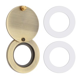 HOJLKLD Peephole Cover, Solid Brass Privacy Door Viewer Cover with Double-Sided Self-Adhesive Tape for 5/8 inch Diameter Door Peephole (1, Antique Bronze)