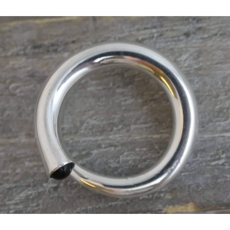 Onyx Sterling Silver Ring US Size 6 / Diameter 16.5