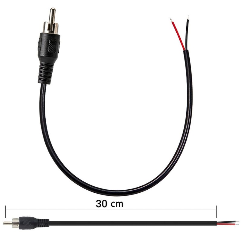 Jienk 4PCS 24AWG 1FT RCA Male to Speaker Wire Pigtail