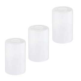 3 Pack White Frosted Glass Shade Covers, Cylinder Glass Lamp Shade Replacements for Light Fixtures, 1-5/8 Inch Fitter Globes Lampshades for Chandelier Wall Sconces Pendant Lights Bath Vanity Lights