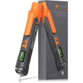 Neoteck Voltage Tester/Non Contact Voltage Tester 12-1000V/48-1000V Adjustable Sensitivity AC Voltage Detector Tester Pen Live/Null Wire Tester with LCD Display Buzzer Alarm Wire Breakpoint Finder - Color: black