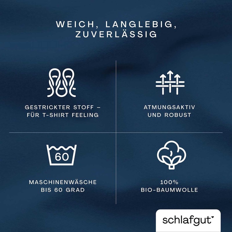 Schlafgut Casual Fitted Sheet, 90 x 190 cm to 100