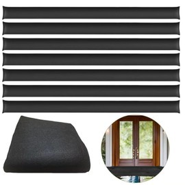 Water Barrier 5 ft x 6.5 inch Absorbent Flood Barriers Home Sandless Sand Bags for Flooding Reusable Water Absorber Water Absorbing Snake for Rain Hurricane Garage Basement Door, Black (8 Pack)