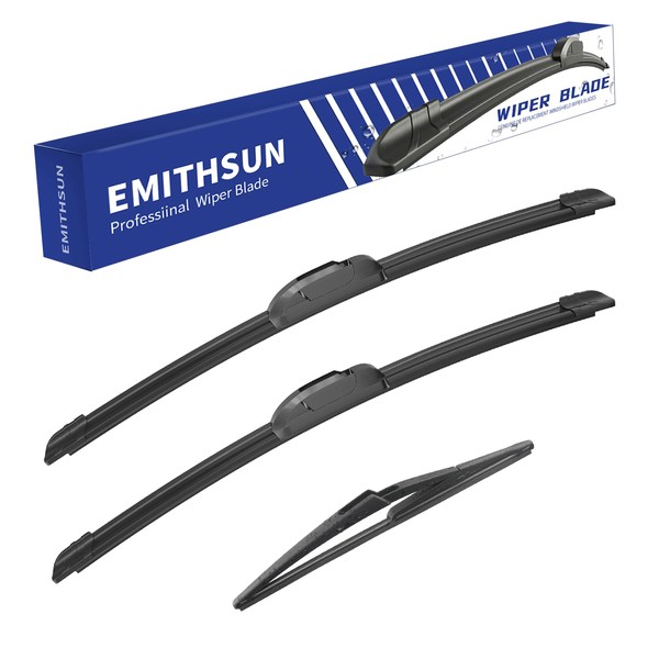 EMITHSUN Windshield Wiper Blades Replacement for Nissan Pathfinder 2013-2020,That Meet OEM Quality Front Rear Wipers Blade Set for My Car - 26"+17"+12"(Set of 3)