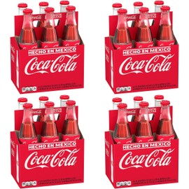 Mexican Coke Glass Bottle, 12 fl oz, 6 Pack Pack of 4