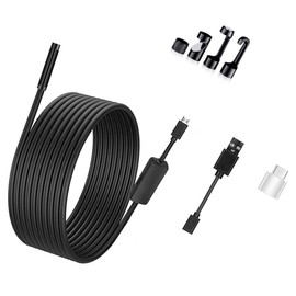 Endoscope Inspection Camera USB Endoscope 1200P HD Borescope Camera 3 in 1 Waterproof IP68 Flexible Snake Tube Sink Drain Pipe Camera for PC/Laptop//Android Phone/Windows/Tablet(Black,5M/16.4ft)