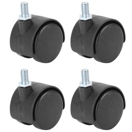 Swivel Caster Wheel, 4 Pcs Plastic Office Chair Twin Caster, 360 Degree Threaded Stem Caster Wheel for Finishing Cabinets, Bookshelves, Cribs