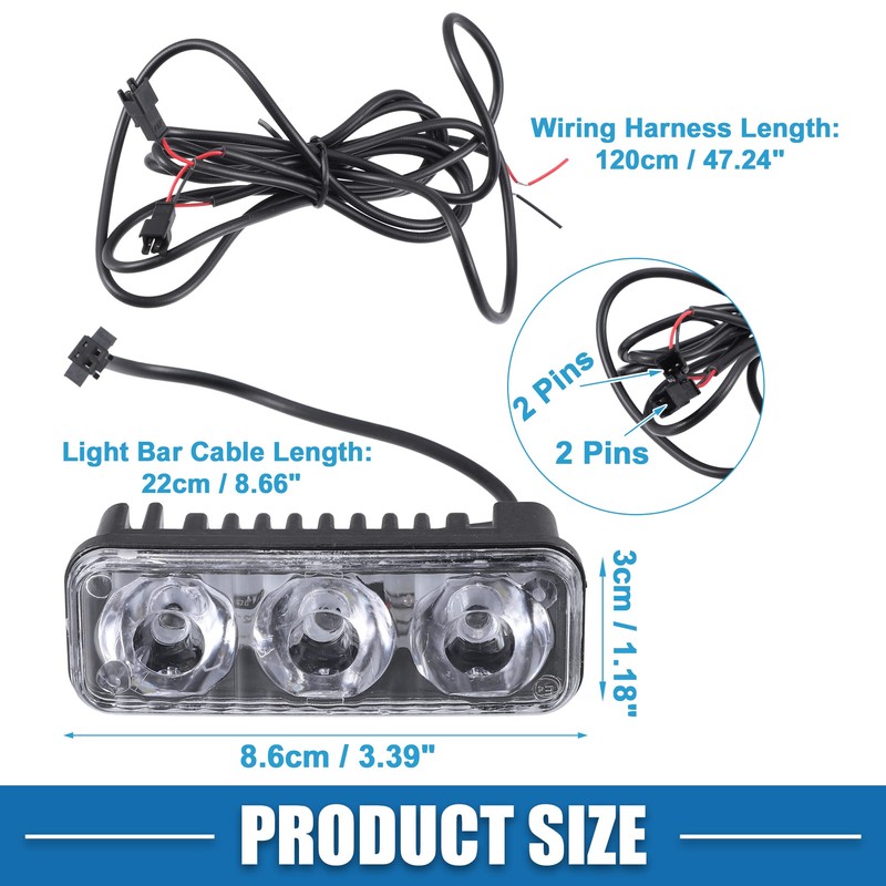 A ABSOPRO Car LED Daytime Running Light Bar 3.4Inch Bumper