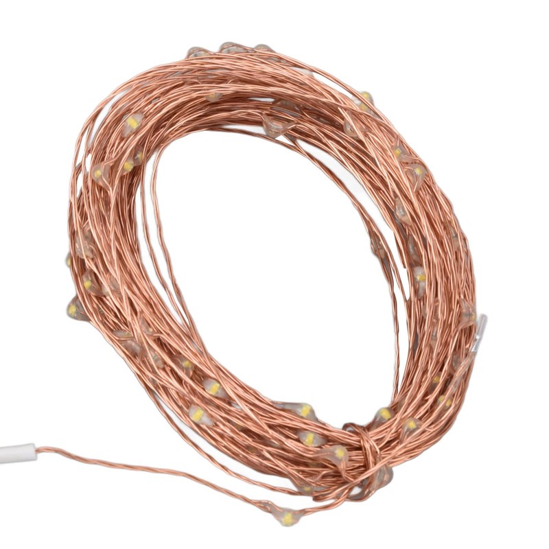 USB Copper Wire String Lights, 100 LEDs 10m/32.8ft DIY Safe