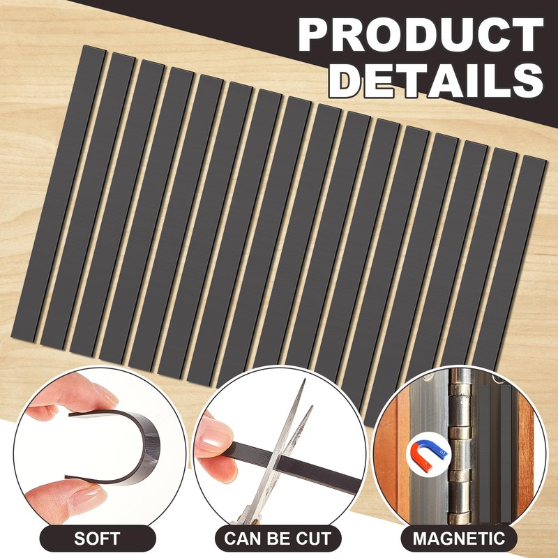 Pangda 100 Pcs 4" x1/4" Rubber Magnetic Shim for Use