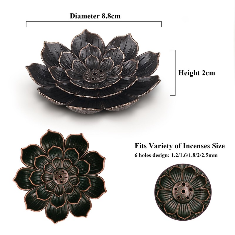SLKIJDHFB Incense Burner - Lotus Stick Incense Holder 6 Incense