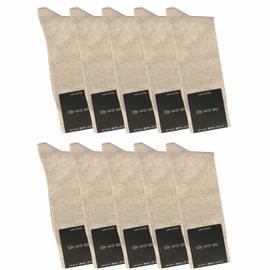 Cawaso Men's Socks, 100% Cotton (Pack of 10) - beige, size: 43-46