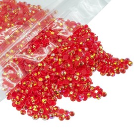 Qiipii 18000PCS 3mm Dark Red AB Resin Rhinestones for Crafts Flatback Jelly Stones Diamonds Crystals Gems for Mugs Tumblers Bottles Cups DIY Crafts