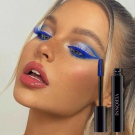 Blue Mascara, 3D Mascara Fiber Lashes High-pigmented Fast Dry Waterproof & Smudgeproof Voluminous Mascara Eye Make up Lasting All Day