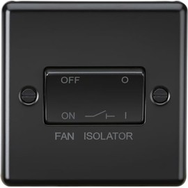 Knightsbridge 10AX 3 Pole Fan Isolator Switch - Matt Black