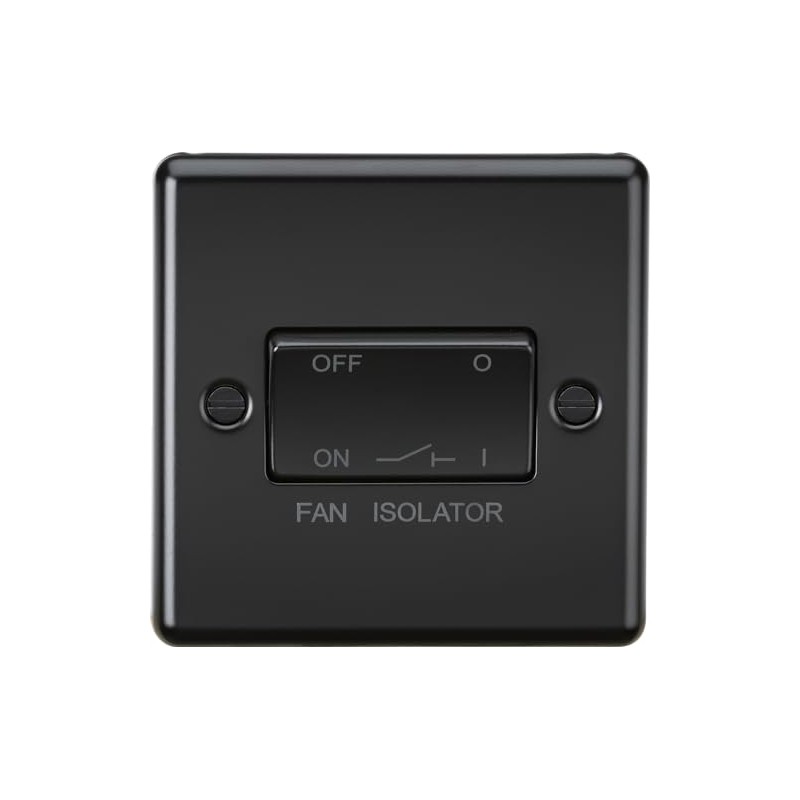 Knightsbridge 10AX 3 Pole Fan Isolator Switch - Matt Black