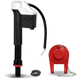 Korky 818BP QuietFILL Universal Toilet Fill Valve and Premium Flapper Easy to Install and Quiet-Made in USA, 2 Inch, Black