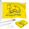 UD_G128 Combo Pack: 6 Ft Tangle Free Spinning Flagpole (Silver)