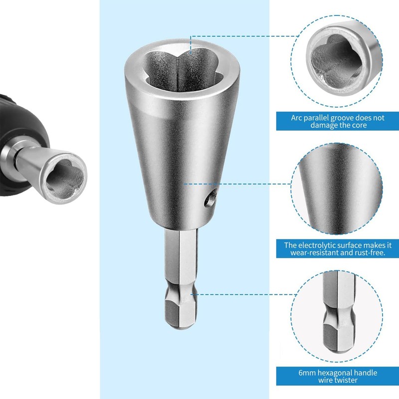 Nlvnmv 2 Pcs Wire Twister Tool for Drill, 6 MM