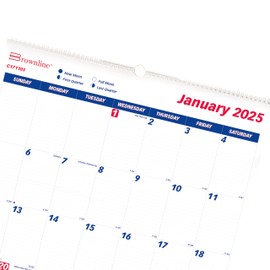 Brownline® 2025 Monthly Wall Calendar, 12 Months, January to December, Twin-Wire Binding, 20" x 30" (C171105-25)