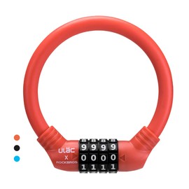 ROCKBROS Bike Lock Cable Lightweight Bike Locks with Combinations Small Bike Cable Lock Anti-Theft Bike Wheel Lock 12MM Orange