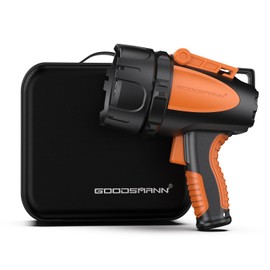 GOODSMANN Rechargeable Spotlight Waterproof Flashlight up to 4500 Lumen Handheld Searchlight Hunting Light with EVA Carrying Case USB Adapter Car Charger 9924-H101-02