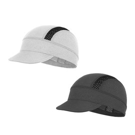 2 Pack Breathable Cycling Cap with Sun Visor Summer Sun Protection Skull Cap Beanie Running Hiking Bike Hat for Women Men