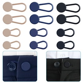 KUNTAERY 12 PCS Button Extenders for Jeans, Pants Waistband Expanders, Instant Waist Extender Buttons for Women and Men, No Sew Jeans Waist Extension 1-1.4 Inches